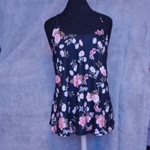 Floral Black and Pink Women's Top